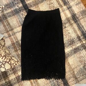 J. Crew no. 3 Black Lace Pencil Skirt